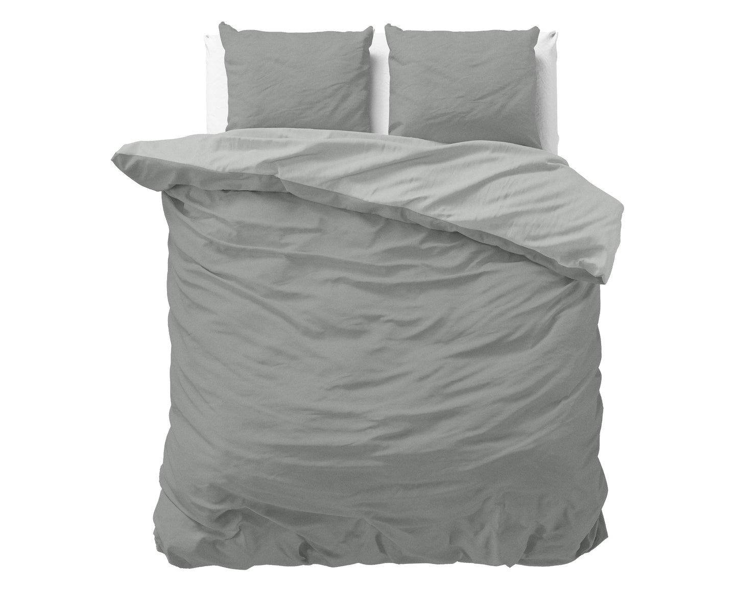 Zensation dirbtinio šilko patalynės komplektas Twin Face pilka–antracitinė 200×220