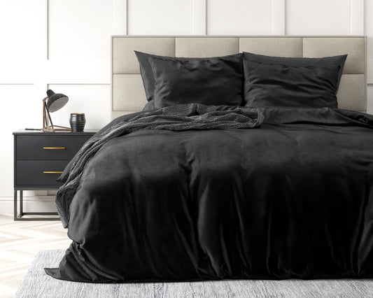 Sleeptime veliūrinė patalynė Velvet Uni juoda 200×220