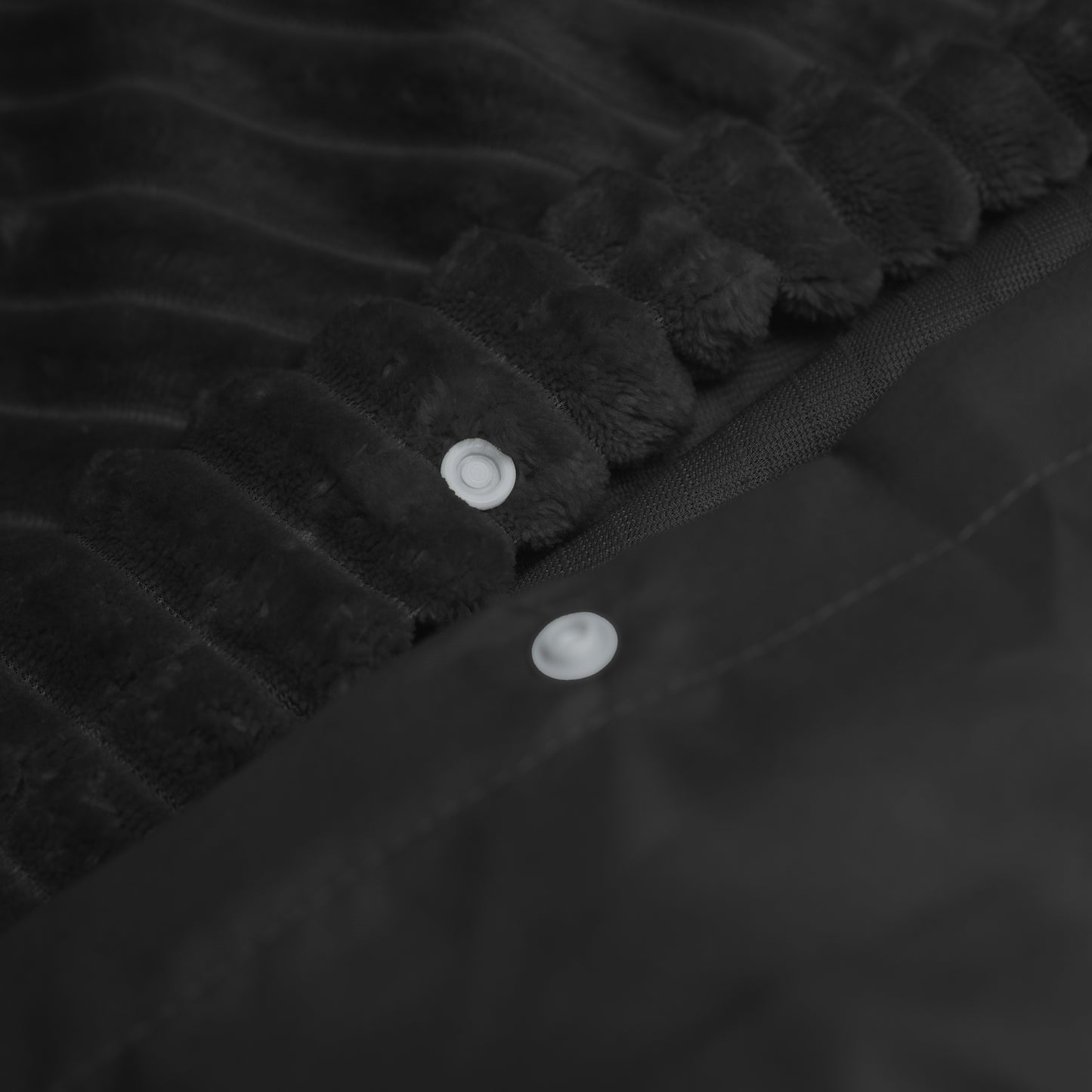 Sleeptime pliušinė patalynė Rib Teddy juoda 200×220