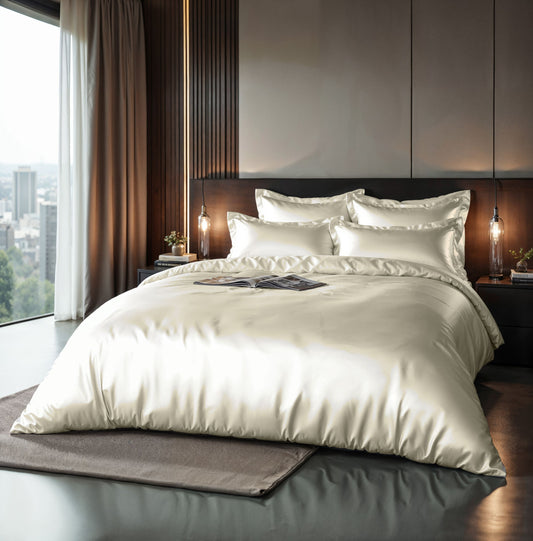 Sleeptime dirbtinio šilko patalynės komplektas Glossy šampaninė 200×220