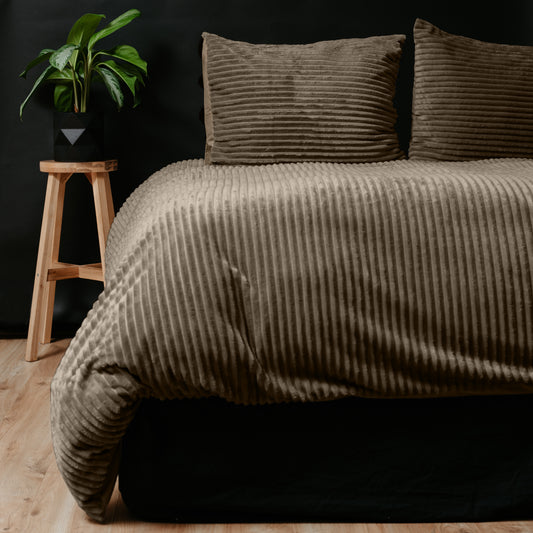 Sleeptime pliušinė patalynė Rib Teddy smėlio-rusva 200×220