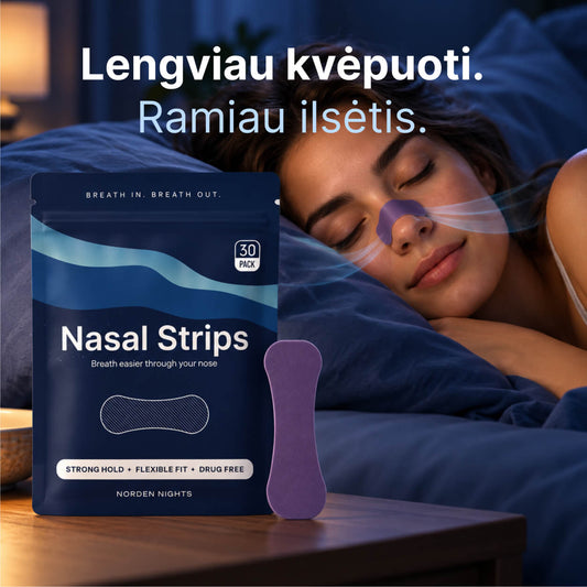 Norden Nights nosies juostelės lengvesniam kvėpavimui, 30 vnt.