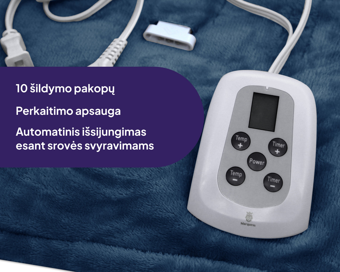 Šerpos vilnos elektrinis šildomas pledas