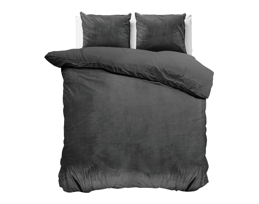 Sleeptime veliūrinė patalynė Velvet Uni antracitas 200×220