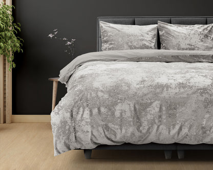 Dreamhouse aksominės patalynės komplektas Crushed Velvet sidabrinė 200×220