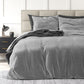 Velvet Uni pilkas pliušinės patalynės komplektas