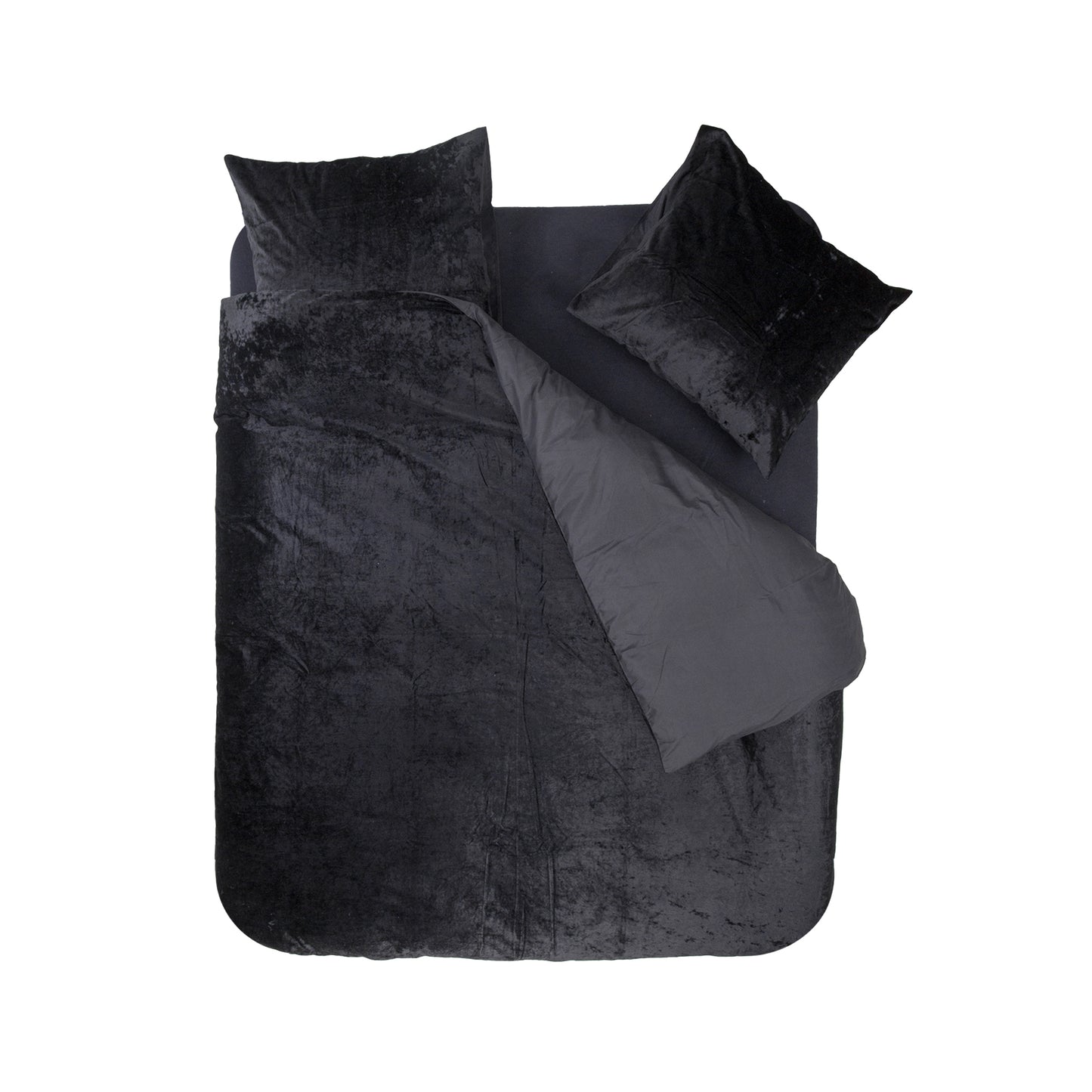 Dreamhouse aksominės patalynės komplektas Crushed Velvet juodas 200x220
