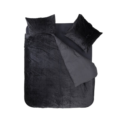 Dreamhouse aksominės patalynės komplektas Crushed Velvet juodas 200x220