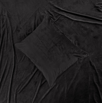 Sleeptime veliūrinė patalynė Velvet Uni juoda 200×220