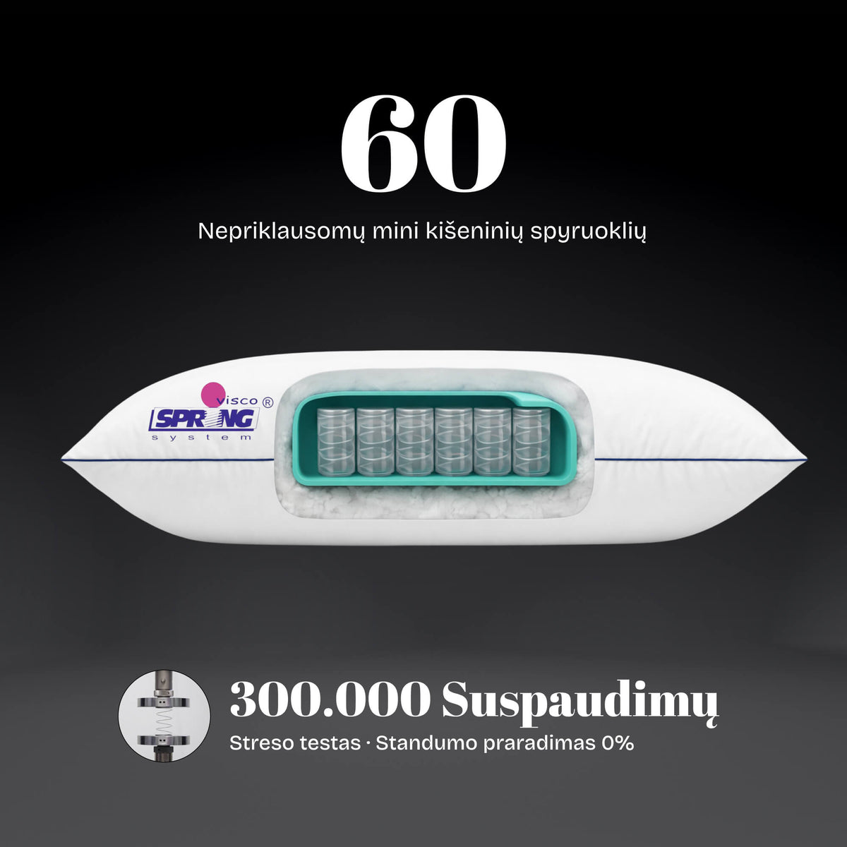 Viscospring Signature spyruoklinė pagalvė 50×70