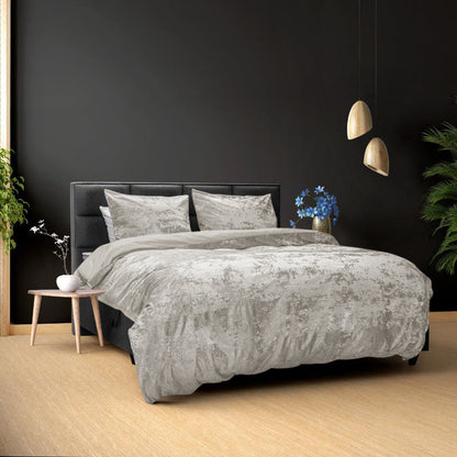 Veliūrinės patalynės komplektas Crushed Velvet Kreminės spalvos 200x220 140x200 dydžiai