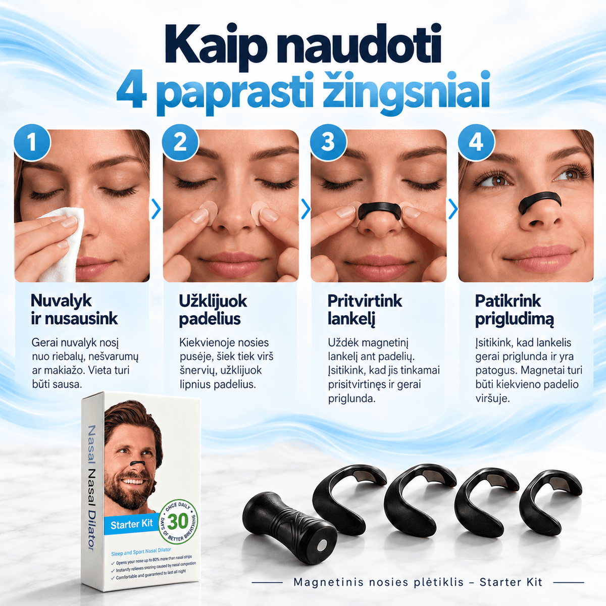 Norden Nights magnetinis nosies plėtiklis – Starter Kit
