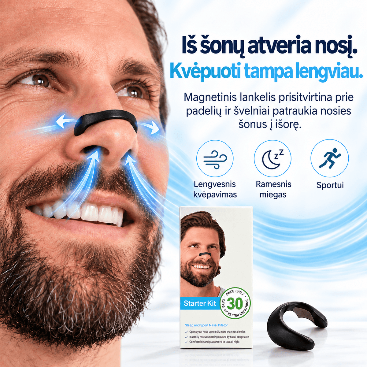Norden Nights magnetinis nosies plėtiklis – Starter Kit