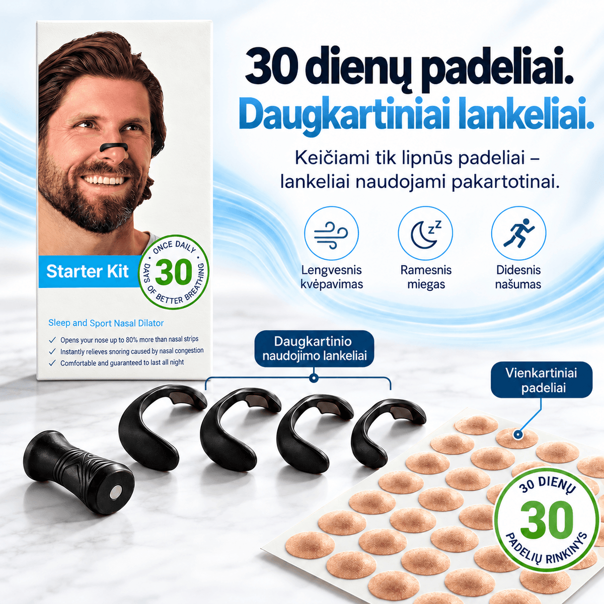 Norden Nights magnetinis nosies plėtiklis – Starter Kit