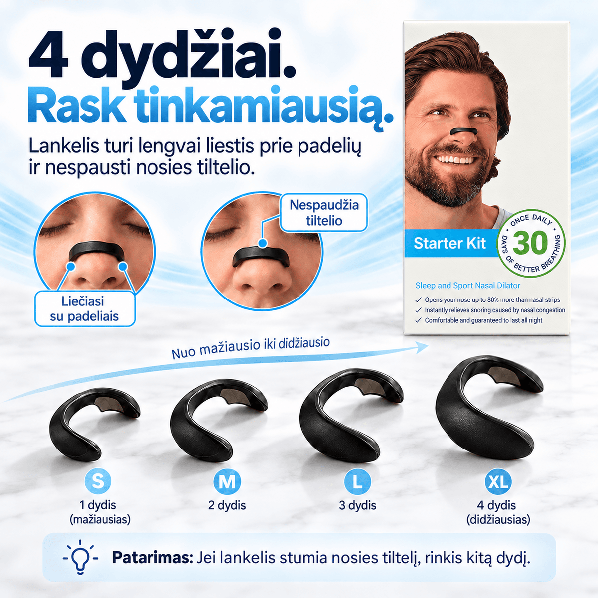 Norden Nights magnetinis nosies plėtiklis – Starter Kit