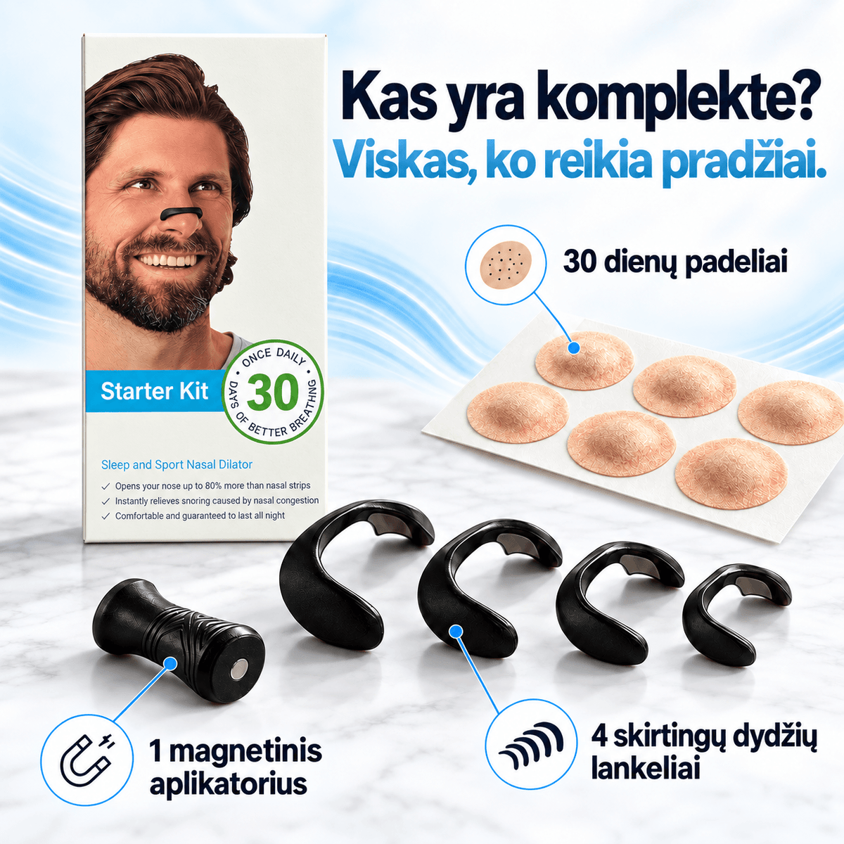 Norden Nights magnetinis nosies plėtiklis – Starter Kit
