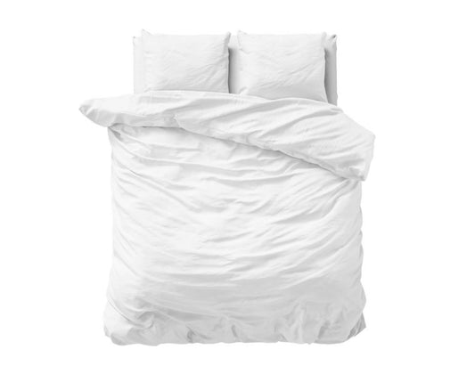 UNI baltas satino patalynės komplektas