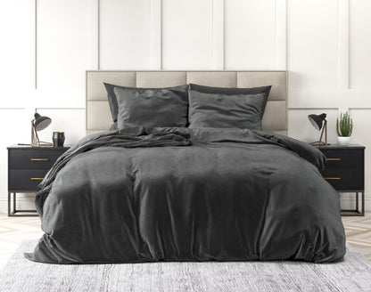 Sleeptime veliūrinė patalynė Velvet Uni antracitas 200×220